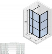 Душевой уголок Riho Grid 110x80 стекла прозрачные, профиль черный Душевой уголок Riho Grid 110x80 стекла прозрачные, профиль черный