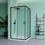 Душевой уголок Benetto BEN_901_BL_C 80x80 стекла прозрачные, профиль черный Душевой уголок Benetto BEN_901_BL_C 80x80 стекла прозрачные, профиль черный