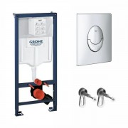 Инсталляция для унитаза Grohe Rapid SL 38536001 с клавишей Grohe Skate Air 38505000 хром Инсталляция для унитаза Grohe Rapid SL 38536001 с клавишей Grohe Skate Air 38505000 хром