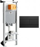 Инсталляция OLI 80 с клавишей смыва Slim черный матовый Инсталляция OLI 80 с клавишей смыва Slim черный матовый