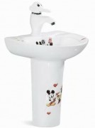 Умывальник подвесной с пьедесталом SantiLine SL-2115 рисунок миккимаус Умывальник подвесной с пьедесталом SantiLine SL-2115 рисунок миккимаус