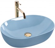 Умывальник Rea Lisa L.Blue Shiny 49x35 голубой глянец Умывальник Rea Lisa L.Blue Shiny 49x35 голубой глянец