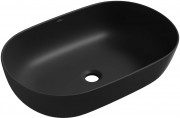Умывальник накладной Wellsee Chic Riviera 326811000 60x41 черный матовый Умывальник накладной Wellsee Chic Riviera 326811000 60x41 черный матовый