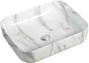 Умывальник накладной Santiline SL-7020 50x41 белый под мрамор