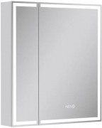 Шкаф с зеркалом Equil Corner LED 70 с часами, белый Шкаф с зеркалом Equil Corner LED 70 с часами, белый