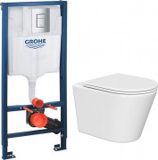 Унитаз подвесной с инсталляцией Lauter Longer 2110822 + GROHE Rapid SL 38772001 с кнопкой (прямоугольная, хром) Унитаз подвесной с инсталляцией Lauter Longer 2110822 + GROHE Rapid SL 38772001 с кнопкой (прямоугольная, хром)