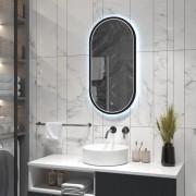 Зеркало Континент Delia LED 40x80 черное Зеркало Континент Delia LED 40x80 черное