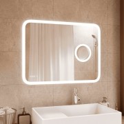 Зеркало Континент Bliss LED 100x70 с увеличительным зеркалом и часами Зеркало Континент Bliss LED 100x70 с увеличительным зеркалом и часами