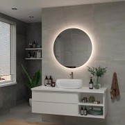 Зеркало Континент Ajour LED D900 ореольная теплая подсветка и Б/К сенсор Зеркало Континент Ajour LED D900 ореольная теплая подсветка и Б/К сенсор