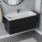 Тумба подвесная Vela Мира 100П под умывальник Classica черная матовая