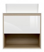 Тумба под умывальник Cersanit Louna 60 / SZ-LOU60-BL/WH белый/бежевый Тумба под умывальник Cersanit Louna 60 / SZ-LOU60-BL/WH белый/бежевый