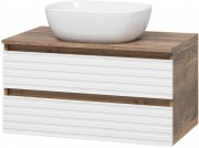 Тумба под умывальник Brevita Dakota 80 подвесная, белый/темное дерево Тумба под умывальник Brevita Dakota 80 подвесная, белый/темное дерево