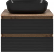 Тумба под умывальник Brevita Dakota 60 подвесная, черный/темное дерево Тумба под умывальник Brevita Dakota 60 подвесная, черный/темное дерево