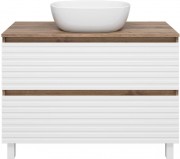 Тумба под умывальник Brevita Dakota 100 напольная, белый/темное дерево Тумба под умывальник Brevita Dakota 100 напольная, белый/темное дерево
