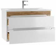 Тумба Айсберг Maestro В2 Домино под умывальник Elena 80 дуб вотан/белый Тумба Айсберг Maestro В2 Домино под умывальник Elena 80 дуб вотан/белый