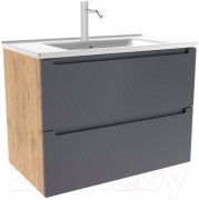 Тумба с умывальником ЗОВ Дион 80 D80LHO0M7015МKV5-OL80 (графит матовый/дуб) Тумба с умывальником ЗОВ Дион 80 D80LHO0M7015МKV5-OL80 (графит матовый/дуб)