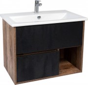 Тумба с умывальником Viant Люксембург Элина 75 VLUX75ELCH-T2YP (черный)+WH501619