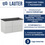 Тумба с умывальником Lauter Nelli 90 (бело-серый п/мат/черный) Тумба с умывальником Lauter Nelli 90 (бело-серый п/мат/черный)