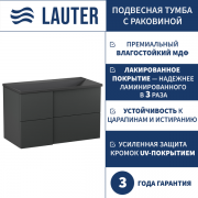 Тумба с умывальником Lauter Nelli 90 (антрацит п/мат/черный) Тумба с умывальником Lauter Nelli 90 (антрацит п/мат/черный)