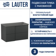 Тумба с умывальником Lauter Nelli 90 (антрацит п/мат/бетон)