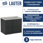 Тумба с умывальником Lauter Nelli 70 (антрацит п/мат/бело-серый)