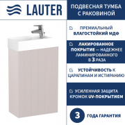 Тумба с умывальником Lauter Amelia 40 (пудрово-розовый п/мат)