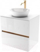 Тумба под умывальник ЗОВ Лира 100 L100MW0MWGVG-KP13W (белый/белый глянец)