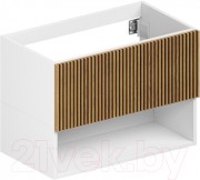 Тумба под умывальник ЗОВ Кито-2 80 2K80LW0MRM (белый/тростник)