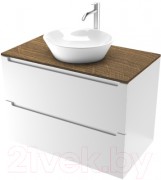Тумба под умывальник ЗОВ Дион 80 D80LWP0M9003MKV5-LDSPA (аттик/белый матовый)