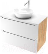 Тумба под умывальник ЗОВ Дион 80 D80LHO0M9003MKV5-LDSPW (белый матовый/дуб) Тумба под умывальник ЗОВ Дион 80 D80LHO0M9003MKV5-LDSPW (белый матовый/дуб)