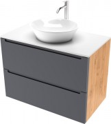 Тумба под умывальник ЗОВ Дион 80 D80LHO0M7015МKV5-KP13W (графит матовый/дуб) Тумба под умывальник ЗОВ Дион 80 D80LHO0M7015МKV5-KP13W (графит матовый/дуб)