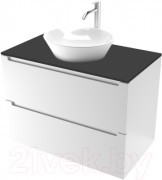Тумба под умывальник ЗОВ Дион 70 D70LWP0M9003MKV5-LDSPG (антрацит/белый матовый)