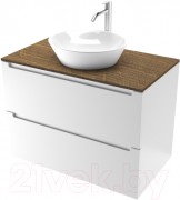 Тумба под умывальник ЗОВ Дион 70 D70LWP0M9003MKV5-LDSPA (аттик/белый матовый)