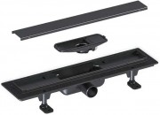 Душевой лоток GoodDoor 350 ТЛ00031 с прорезями, сухой затвор, черный