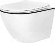 Унитаз подвесной Roxen Antares Black 530110-01B 37x48 с сиденьем дюропласт SoftClose Унитаз подвесной Roxen Antares Black 530110-01B 37x48 с сиденьем дюропласт SoftClose