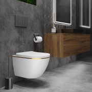 Унитаз подвесной Roxen Antares Gold 37x48 с сиденьем дюропласт SoftClose Унитаз подвесной Roxen Antares Gold 37x48 с сиденьем дюропласт SoftClose