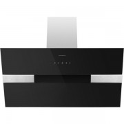 Вытяжка наклонная Maunfeld Mersey 90 (нержавеющая сталь/черное стекло)