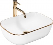 Умывальник Roxen Antares Gold 45x33 белый с золотой окантовкой Умывальник Roxen Antares Gold 45x33 белый с золотой окантовкой