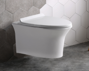 Унитаз подвесной Ceramalux 2100 37,5x54,5 сиденье Duroplast быстросъемное глянец