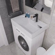 Умывальник Madera Vega 80x50 для установки над стиральной машиной, белый глянец