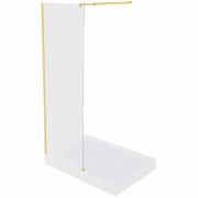 Душевая перегородка Good Door Walk In SP-C-BG 90x195 стекло прозрачное, профиль золото