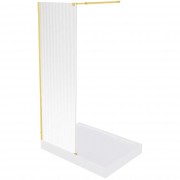 Душевая перегородка Good Door Walk In SP-W-BG 90x195 стекло рифленое, профиль золото