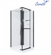 Душевая кабина CeruttiSpa MiMi90B 90x90 стекла прозрачные, профиль черный