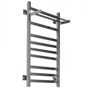 Полотенцесушитель водяной Ростела Квадро V 30 + нижн.подв.1/2" 400х1000/11 Ral 9005 чёрный