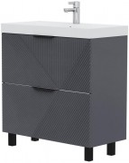 Тумба напольный Volna Geometry 80.2Y с умывальником Lake 80 графит