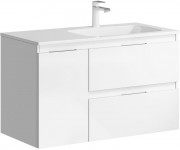 Тумба подвесная Aqwella Accent 90 с умывальником белая правая