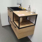 Тумба с умывальником Riho Livit 100x46 дуб давос/черный