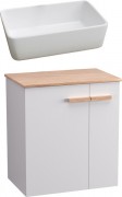 Тумба с умывальником Lauter Adri 59 + 21674A (белый глянец)