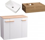 Тумба с умывальником Lauter Adri 79 + 21674A (белый глянец, с органайзером 32)