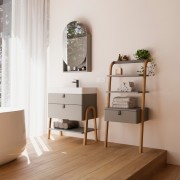 Шкаф с зеркалом для ванной Lauter Estel 50 (серо-зеленый полуматовый) Шкаф с зеркалом для ванной Lauter Estel 50 (серо-зеленый полуматовый)